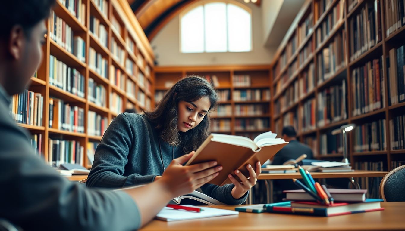 Student preparing for exams with study materials
